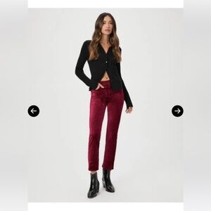 Paige Cindy red velvet jeans EUC 31
